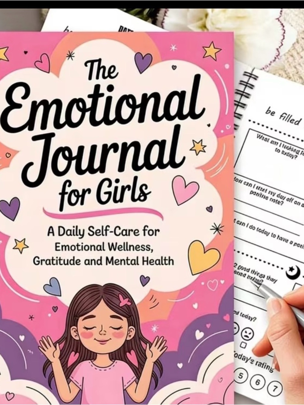 The Emotional Journal for Girls - Pink Illustrated Self-Care Journal